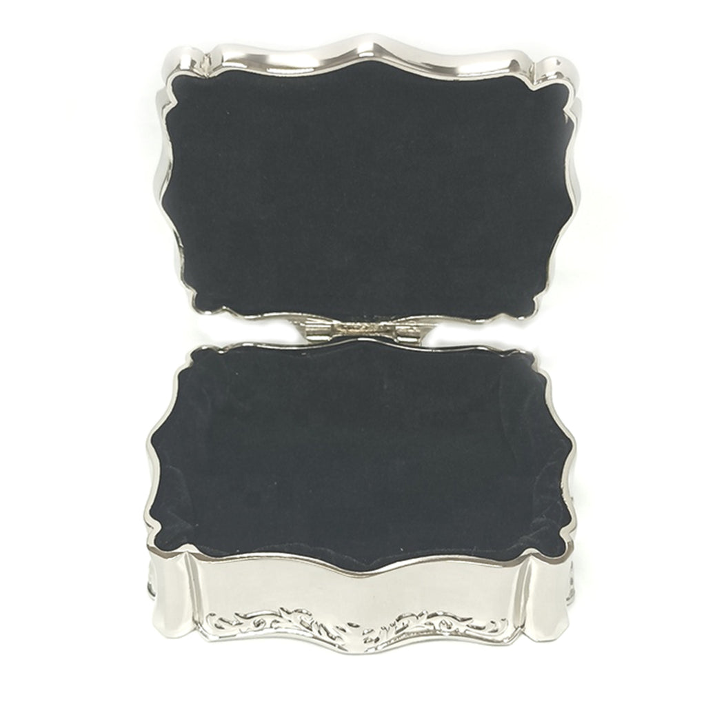 Personalized Baptism Jewelry Box with Cross – Silver Keepsake Box
