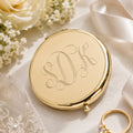 Personalized Bridesmaid Gold Compact Mirror | Engraved Stainless Steel Pocket Mirror | Custom Wedding Party Gift (Copy)