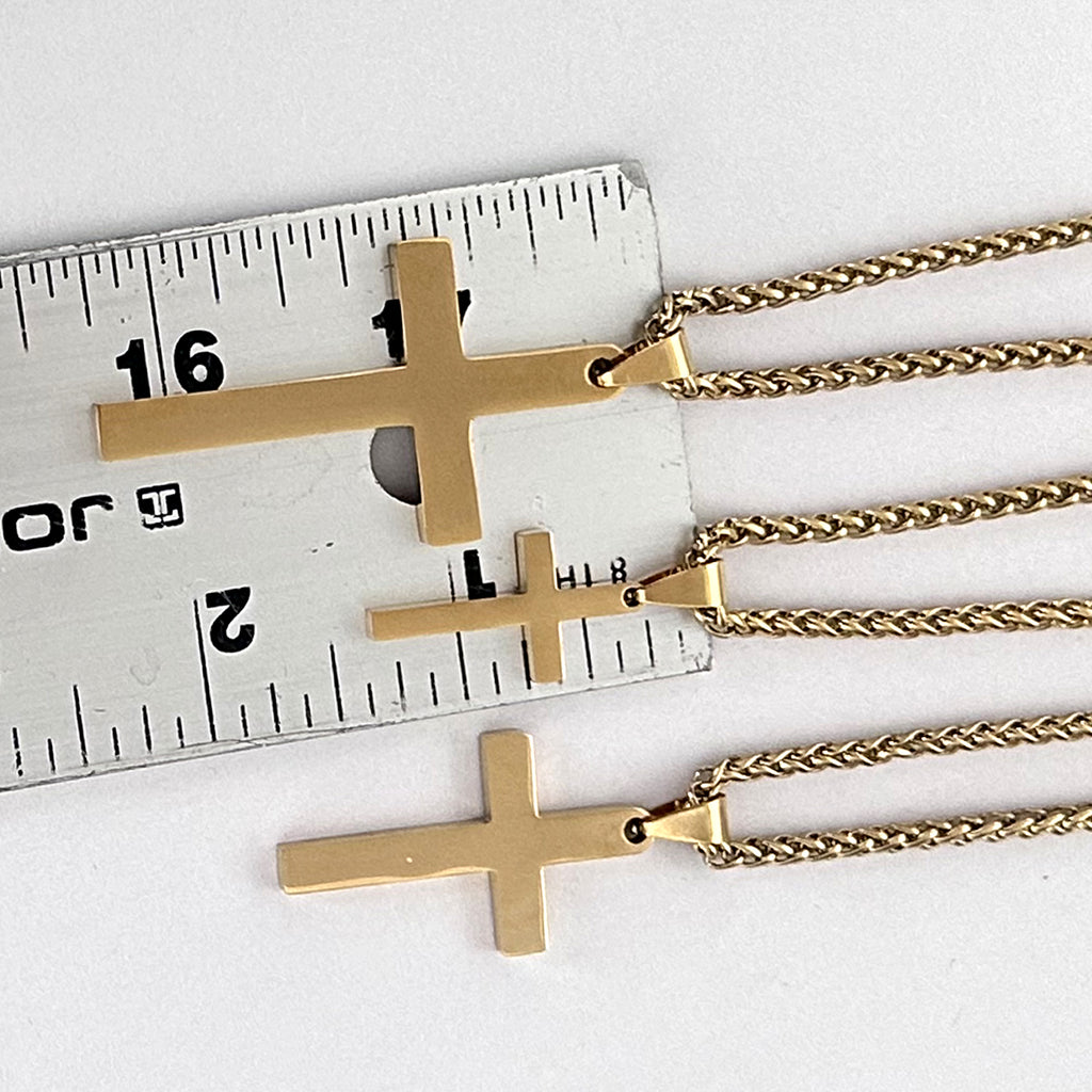 Personalized 18K Gold Plated Cross Necklace | Custom Engraved Christian Gift