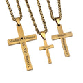 Personalized 18K Gold Plated Cross Necklace | Custom Engraved Christian Gift