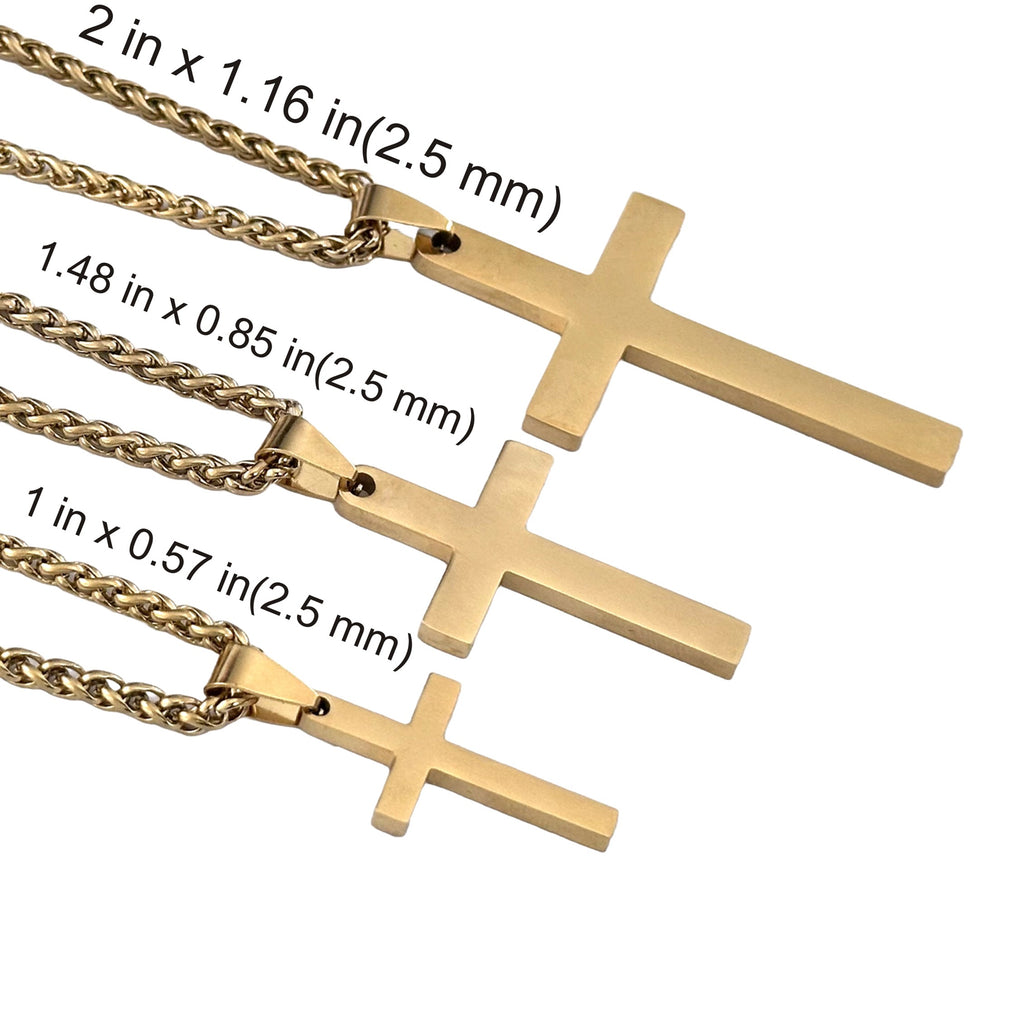 Personalized 18K Gold Plated Cross Necklace | Custom Engraved Christian Gift