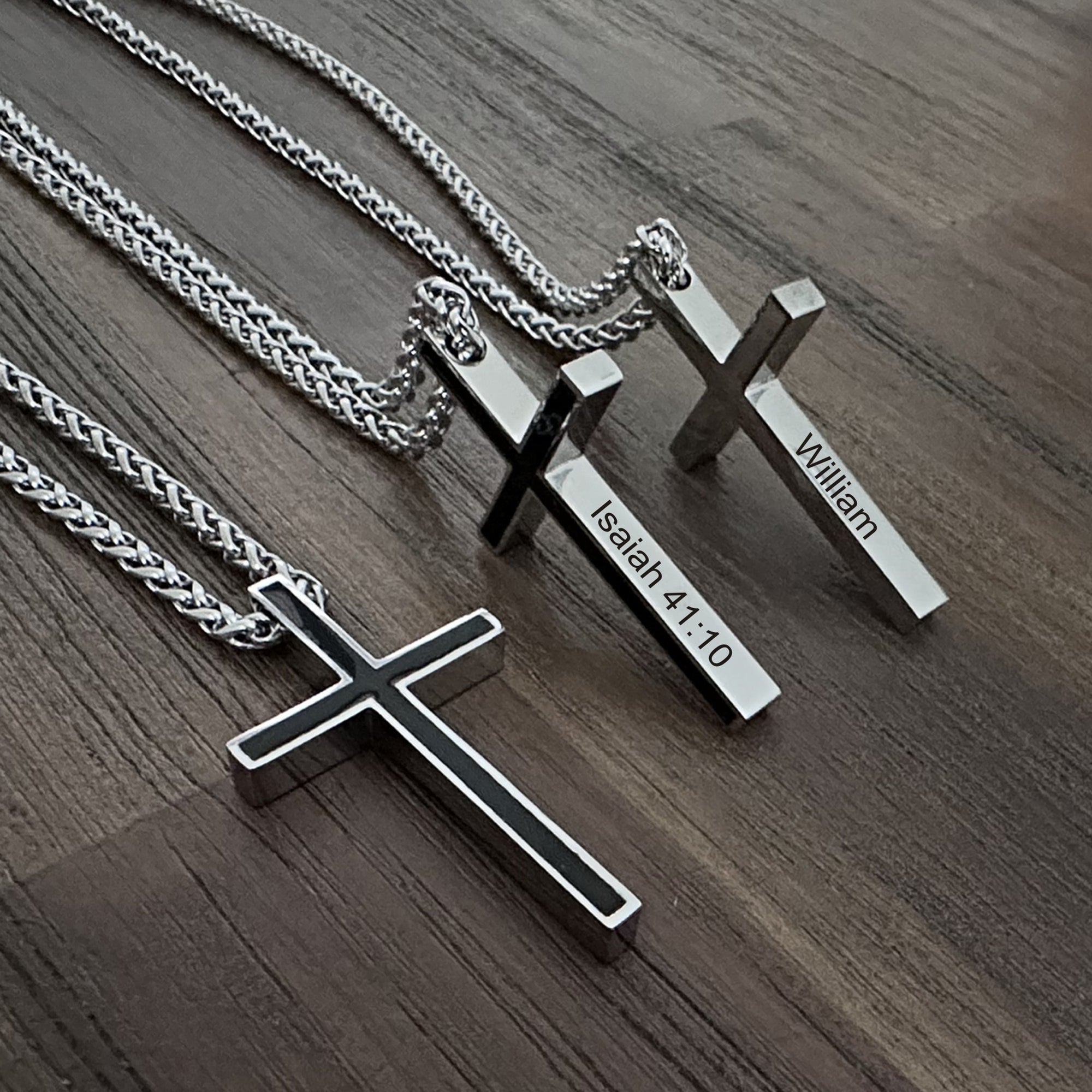 Personalized Cross Necklace – Custom Engraved Christian Gift