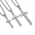 Personalized Stainless Steel Cross Necklace | Custom Engraved Christian Gift