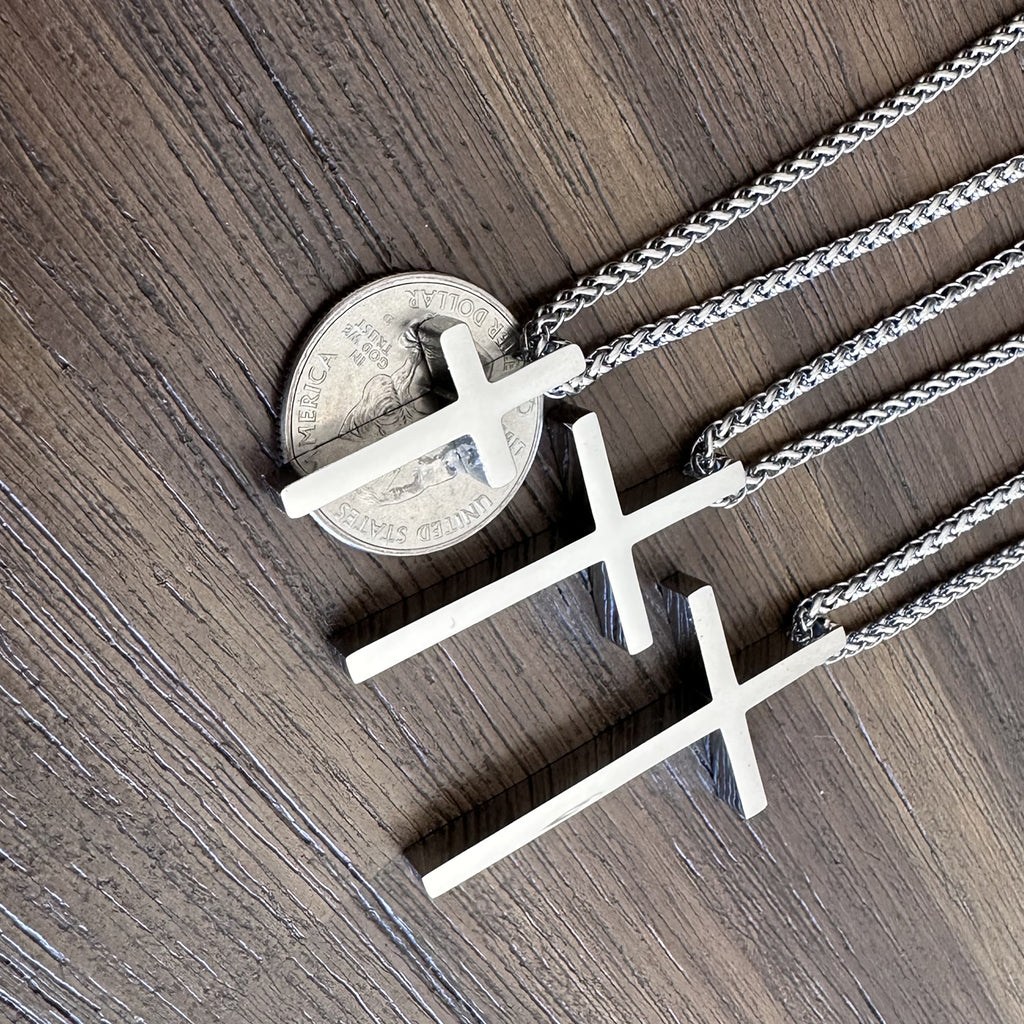 Personalized Stainless Steel Cross Necklace for Men