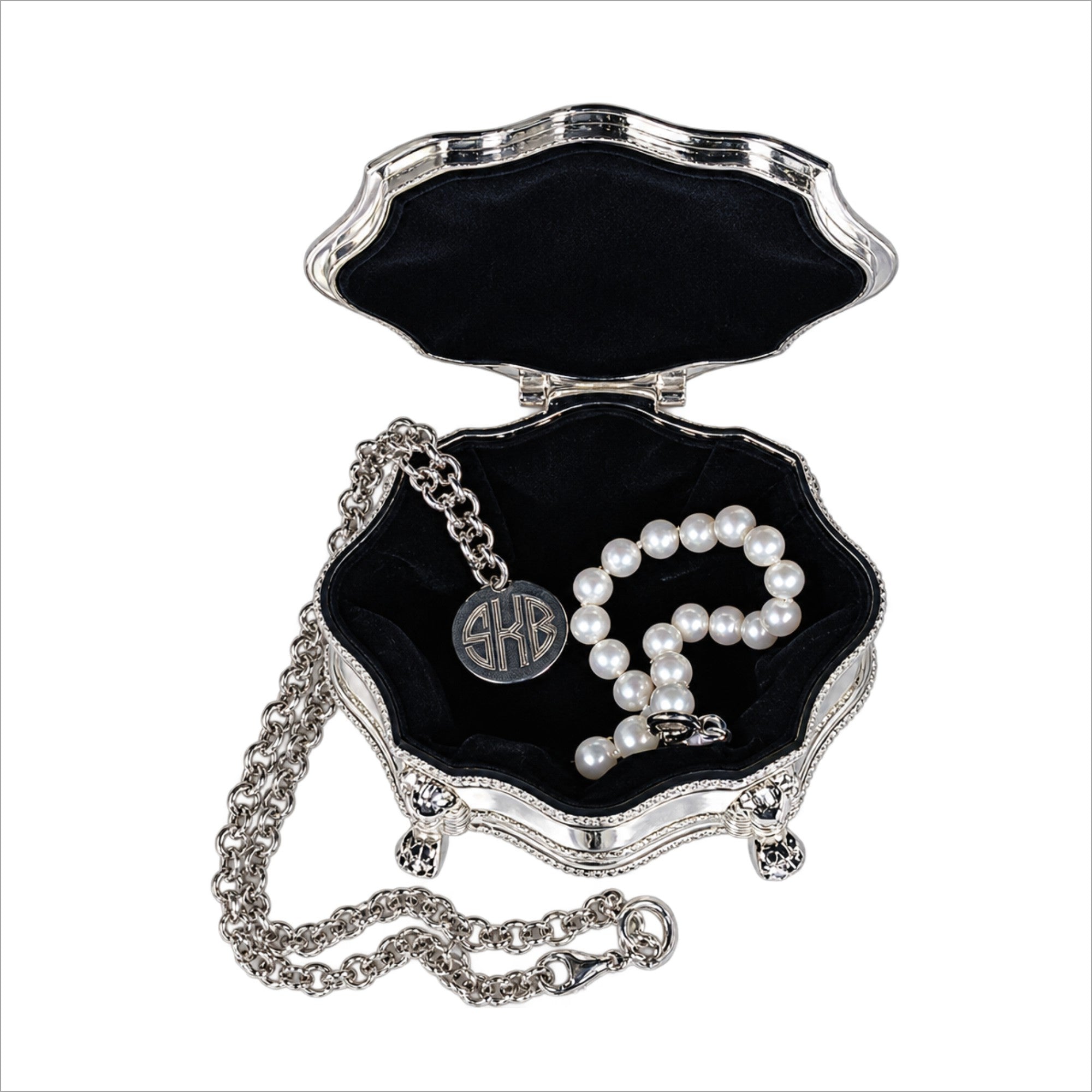 Personalized Baptism Octagon Jewelry Box with Cross – Silver Keepsake Gift