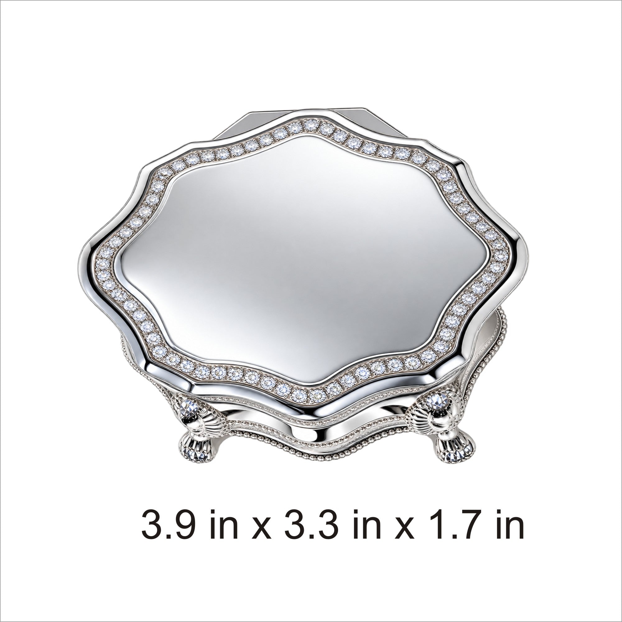 Personalized Baptism Octagon Jewelry Box with Cross – Silver Keepsake Gift