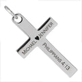 Custom Engraved 925 Sterling Silver Cross Necklace | Personalized Silver Cross Pendant | Christian Gift for Men & Women