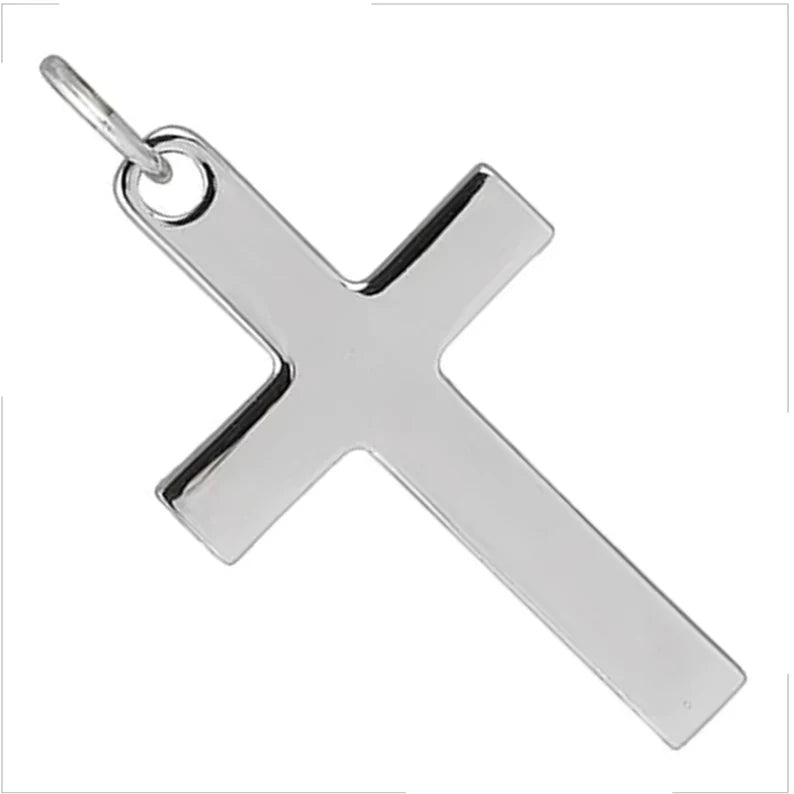 Custom Engraved 925 Sterling Silver Cross Necklace | Personalized Silver Cross Pendant | Christian Gift for Men & Women