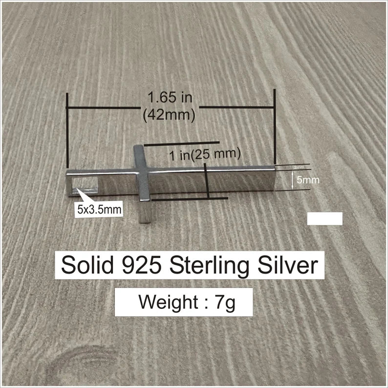 Personalized 925 Sterling Silver Cross Necklace | Custom Engraved Cross Pendant | Christian Gift for Men & Women