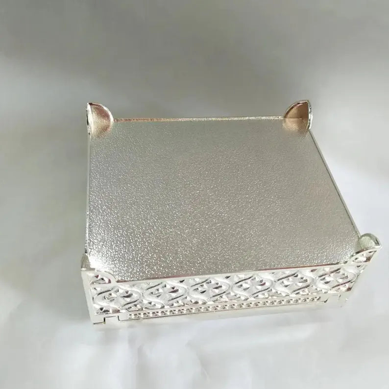 Personalized Anniversary Jewelry Box | Engraved Victorian Silver Keepsake Box | Custom Gift for Wife, Girlfriend & Her