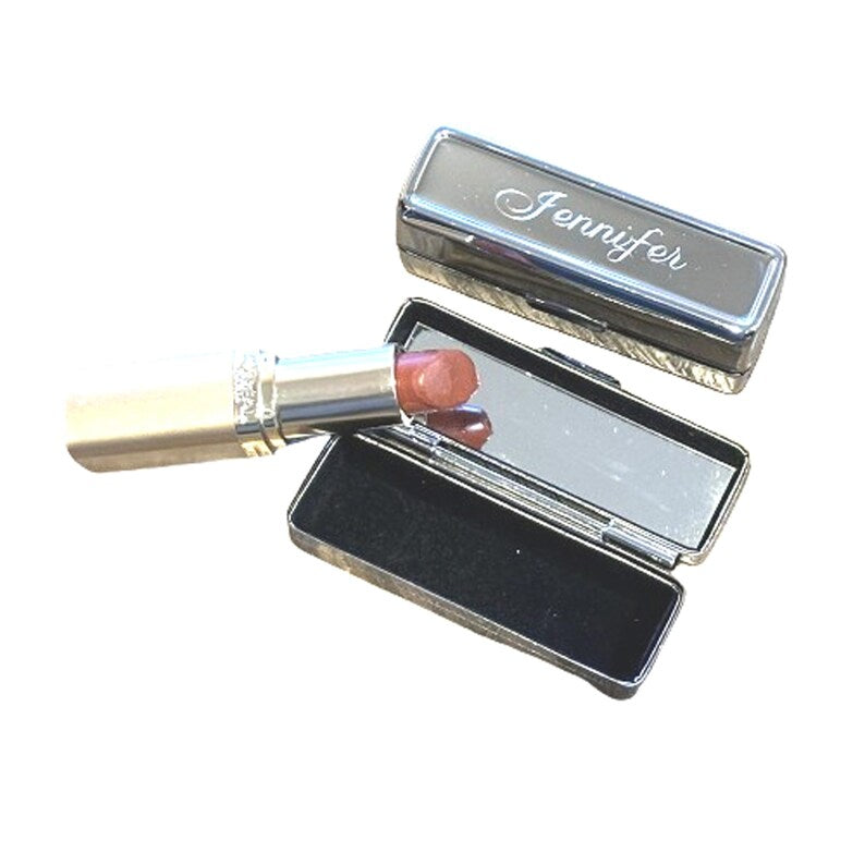 Personalized Lipstick Case with Mirror – Engraved Bridesmaid Gift