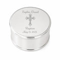 Personalized Baptism Jewelry Box for Girls | Engraved Silver Christening Keepsake | First Communion & Confirmation Gift